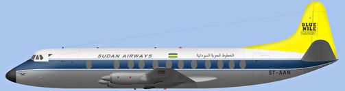 David Carter illustration of Sudan Airways Viscount ST-AAN